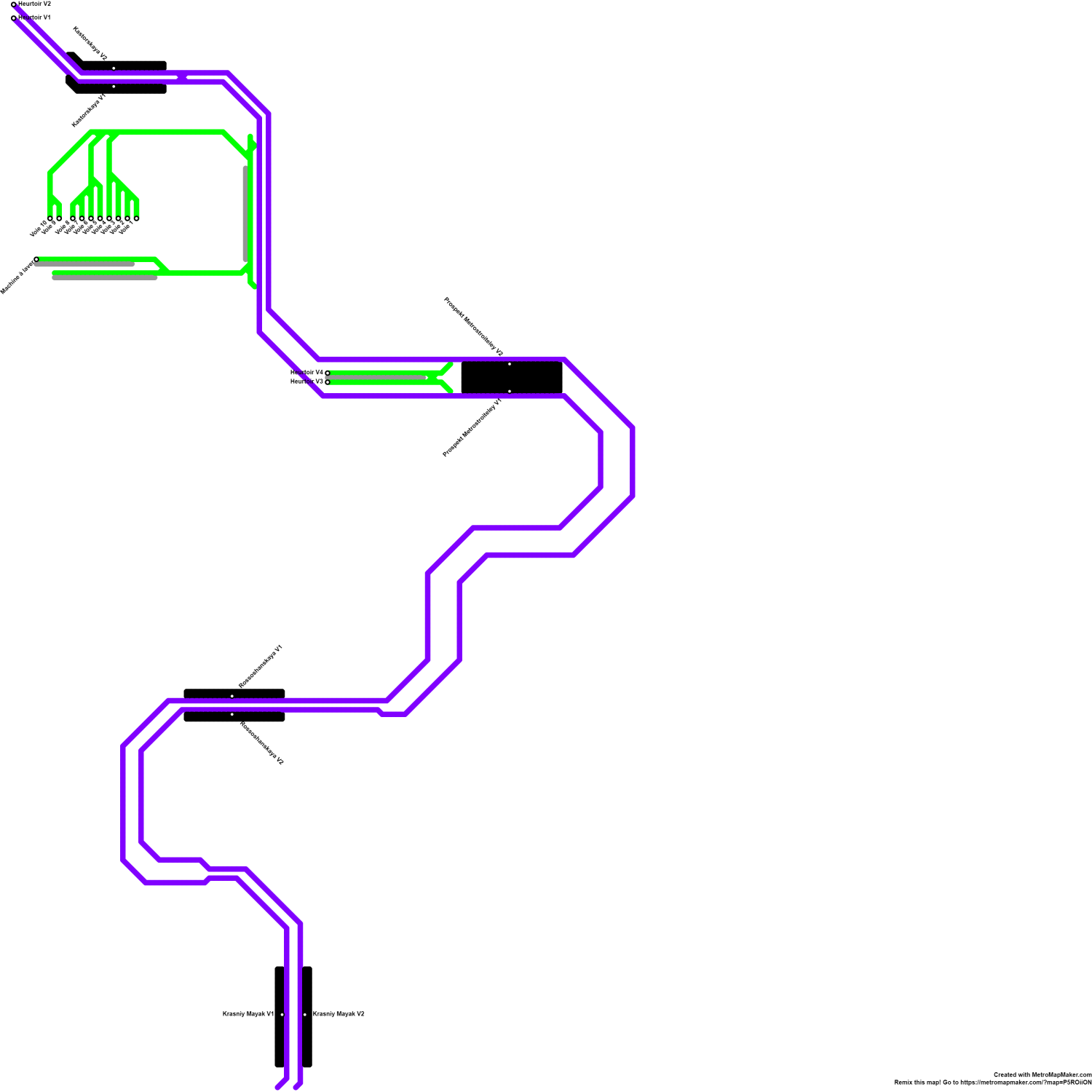 Plan détaillé de la map Imagine Line Nord. /!\ ATTENTION /!\ Certains virages ont été inversés pour pouvoir étaler la map
